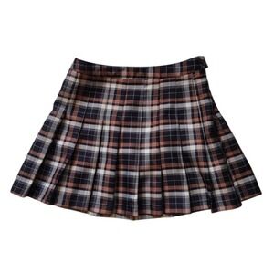 Hesperus‎ Junior Medium Skirt Multicolor Plaid Pleated Mini Grudge Goth School